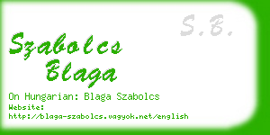szabolcs blaga business card